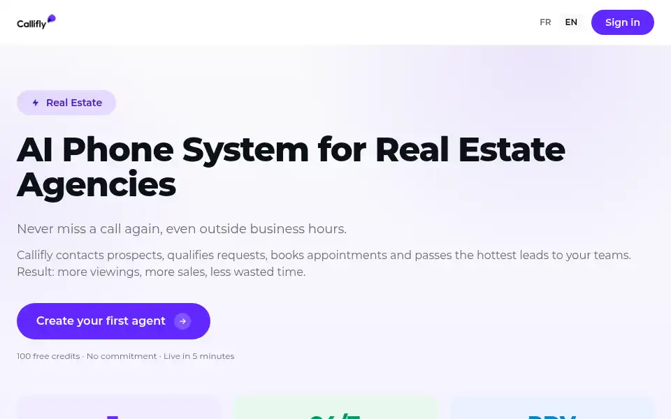 Screenshot of callifly.com