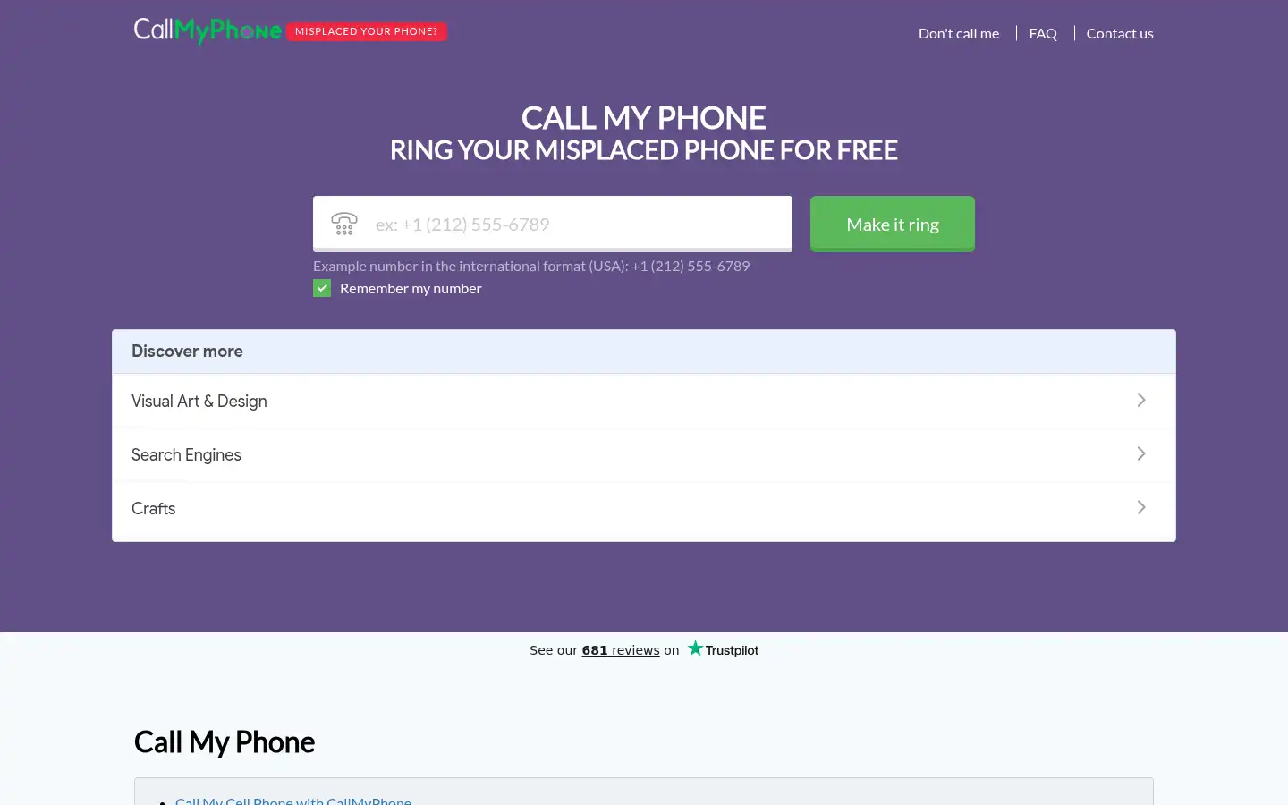 Screenshot of callmyphone.org