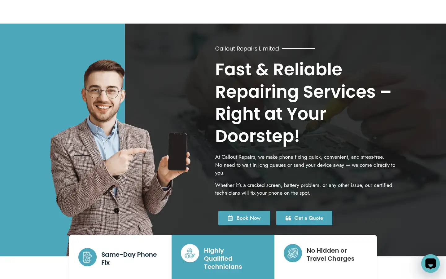 Screenshot of calloutrepairs.com
