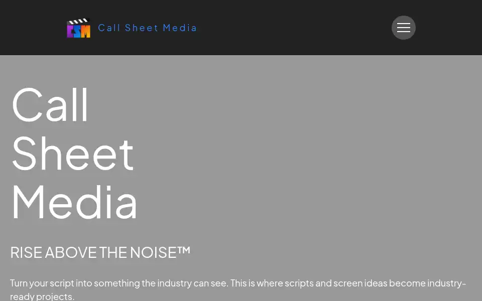 Screenshot of callsheetmedia.com