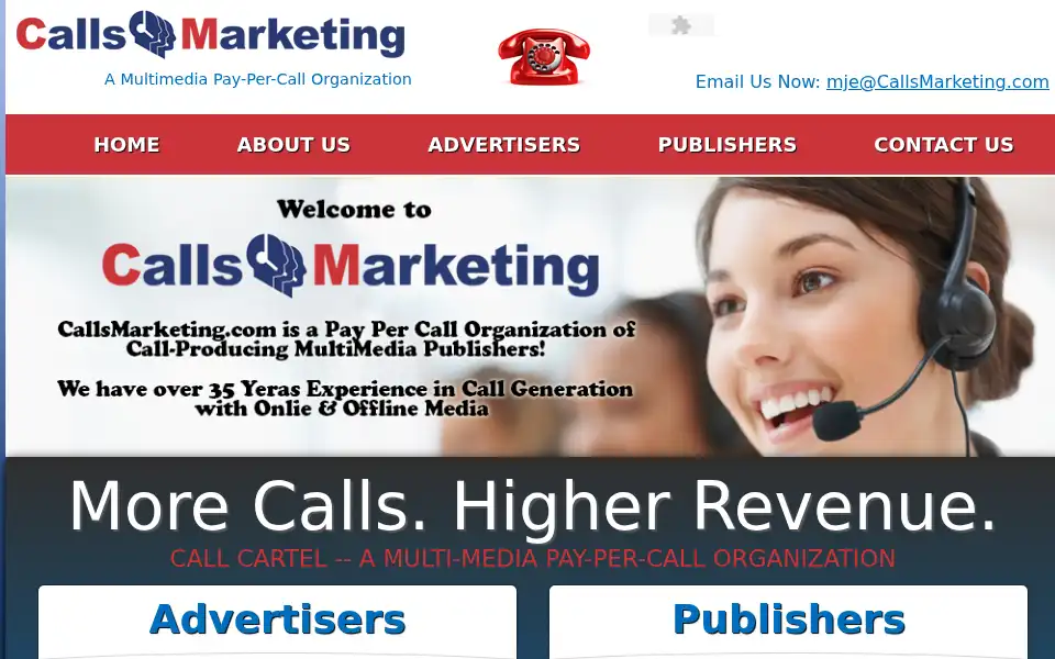 Screenshot of callsmarketing.com