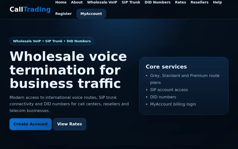 Screenshot of calltrading.net
