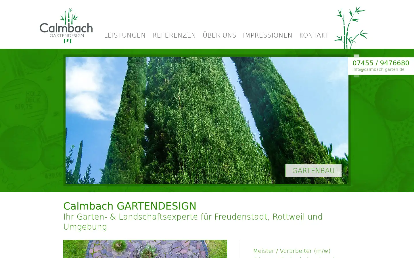Screenshot of calmbach-garten.de