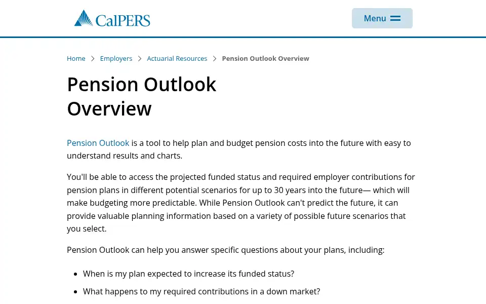 Screenshot of calpers.ca.gov