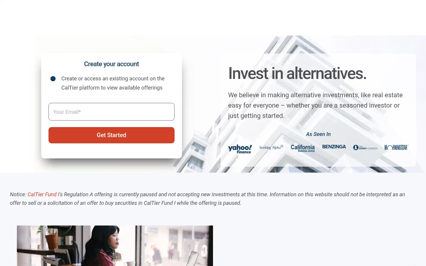 Screenshot of caltier.fund