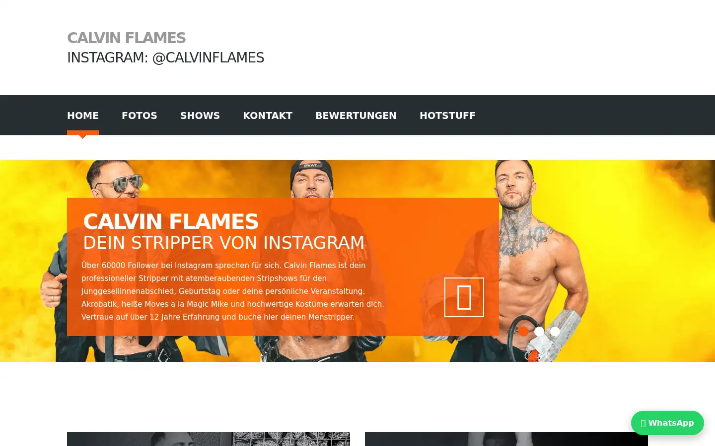 Screenshot of calvin-flames.de