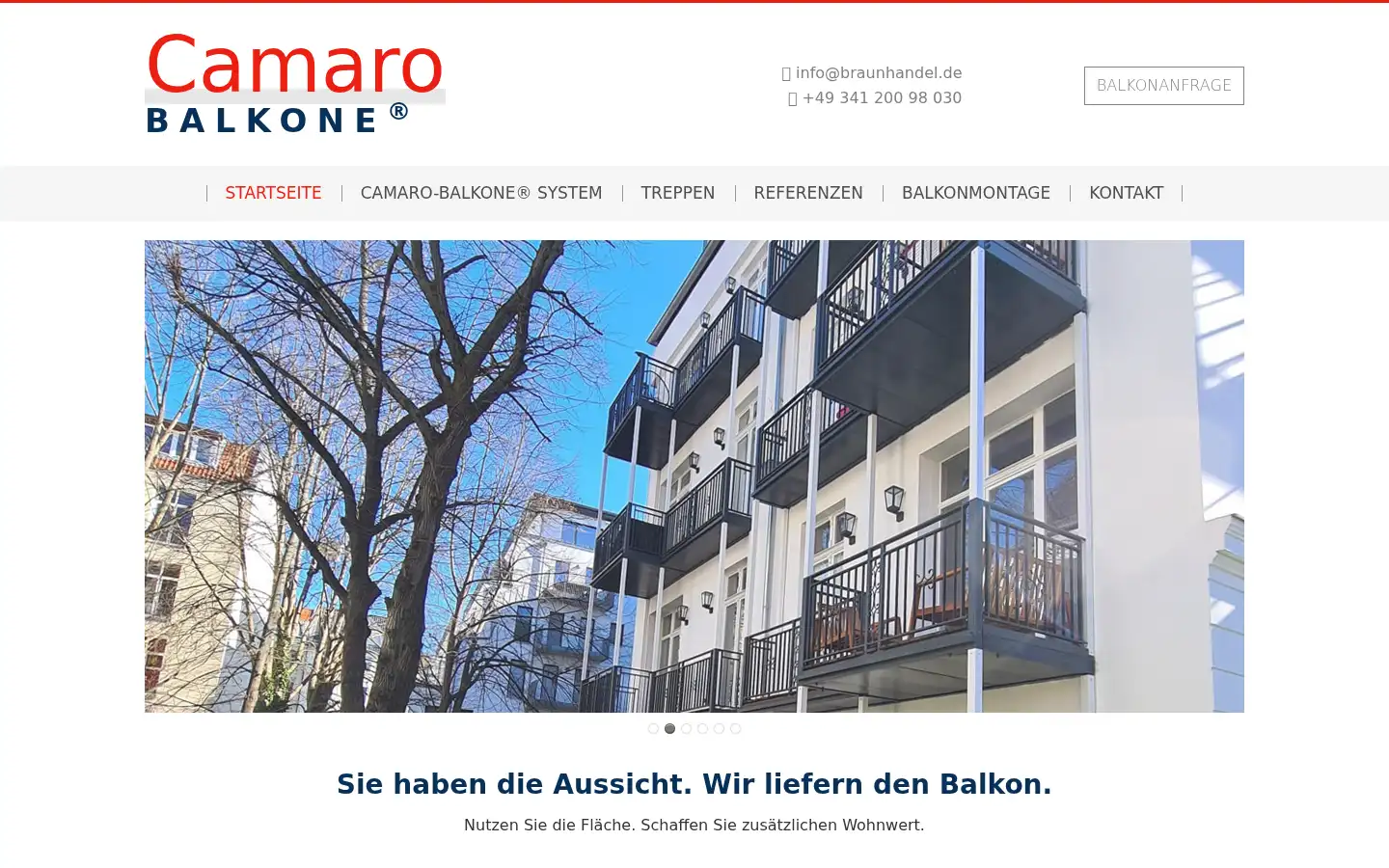 Screenshot of camaro-balkone.de