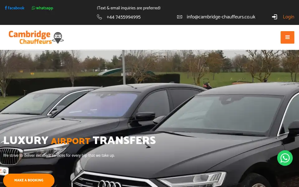 Screenshot of cambridge-chauffeurs.co.uk