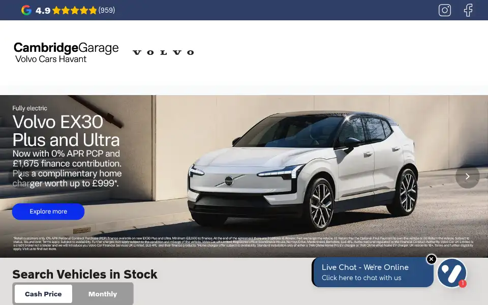 Screenshot of cambridgegarage.co.uk