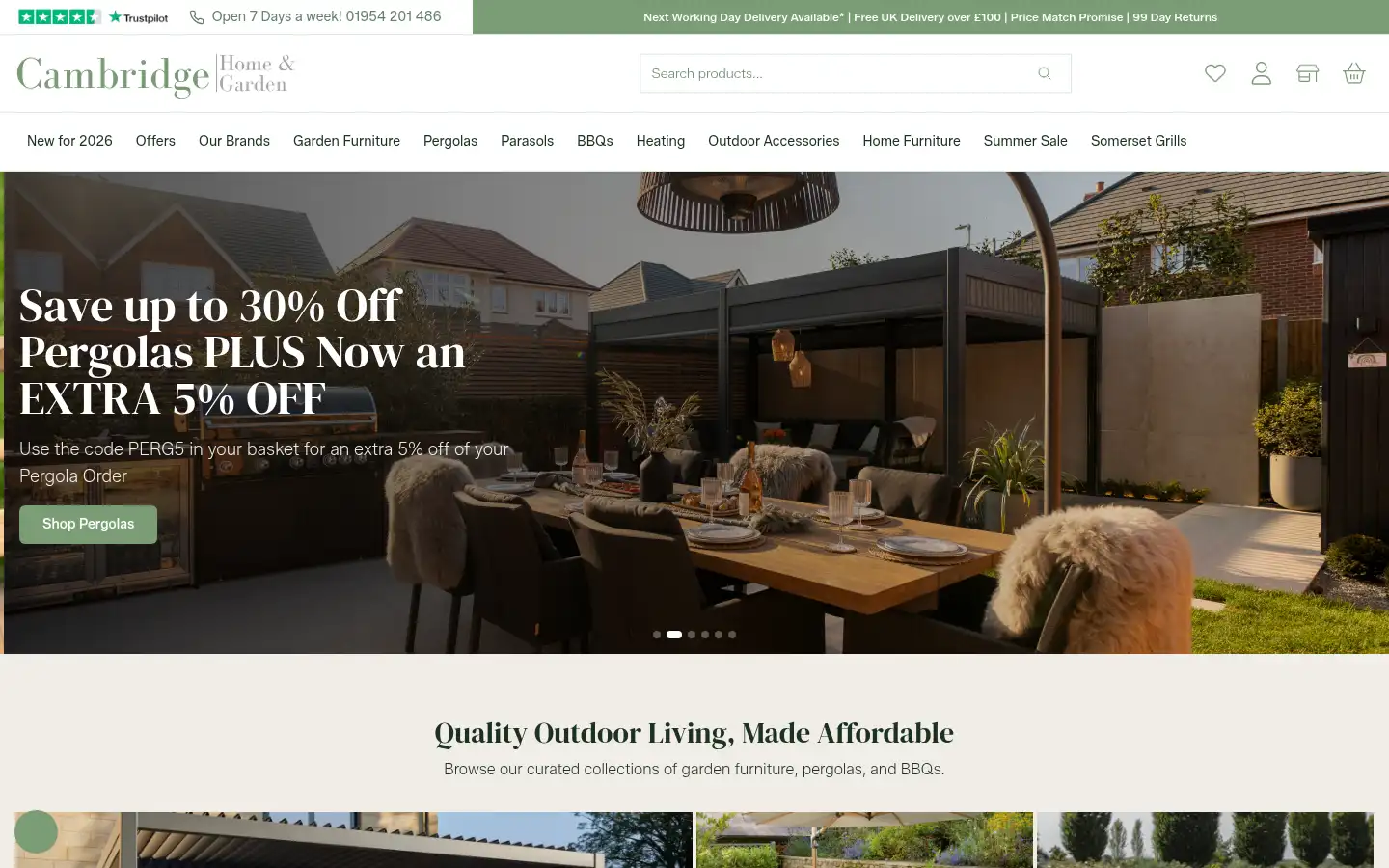 Screenshot of cambridgehomeandgarden.com