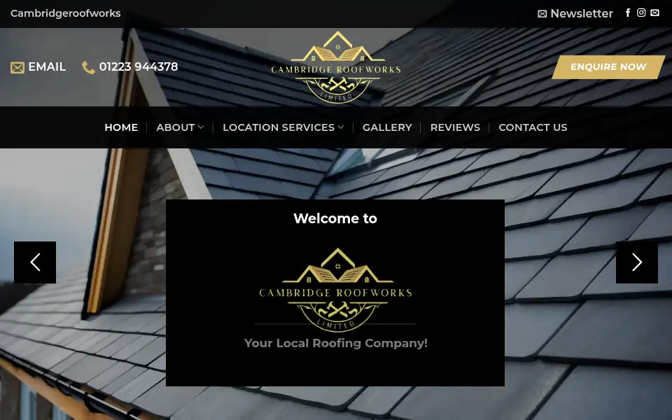 Screenshot of cambridgeroofworks.co.uk