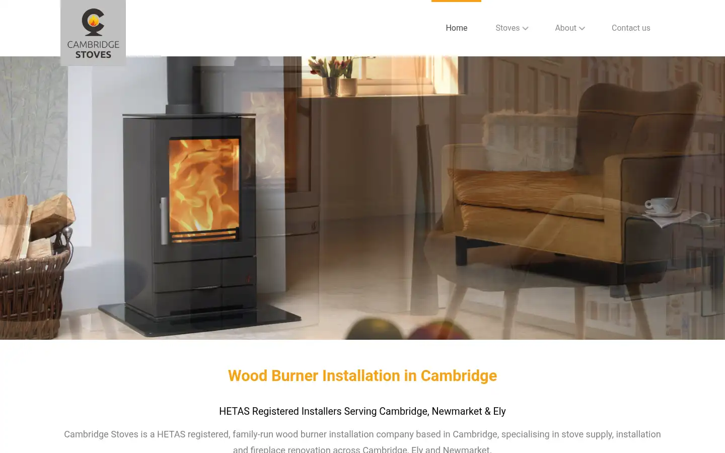 Screenshot of cambridgestoves.co.uk
