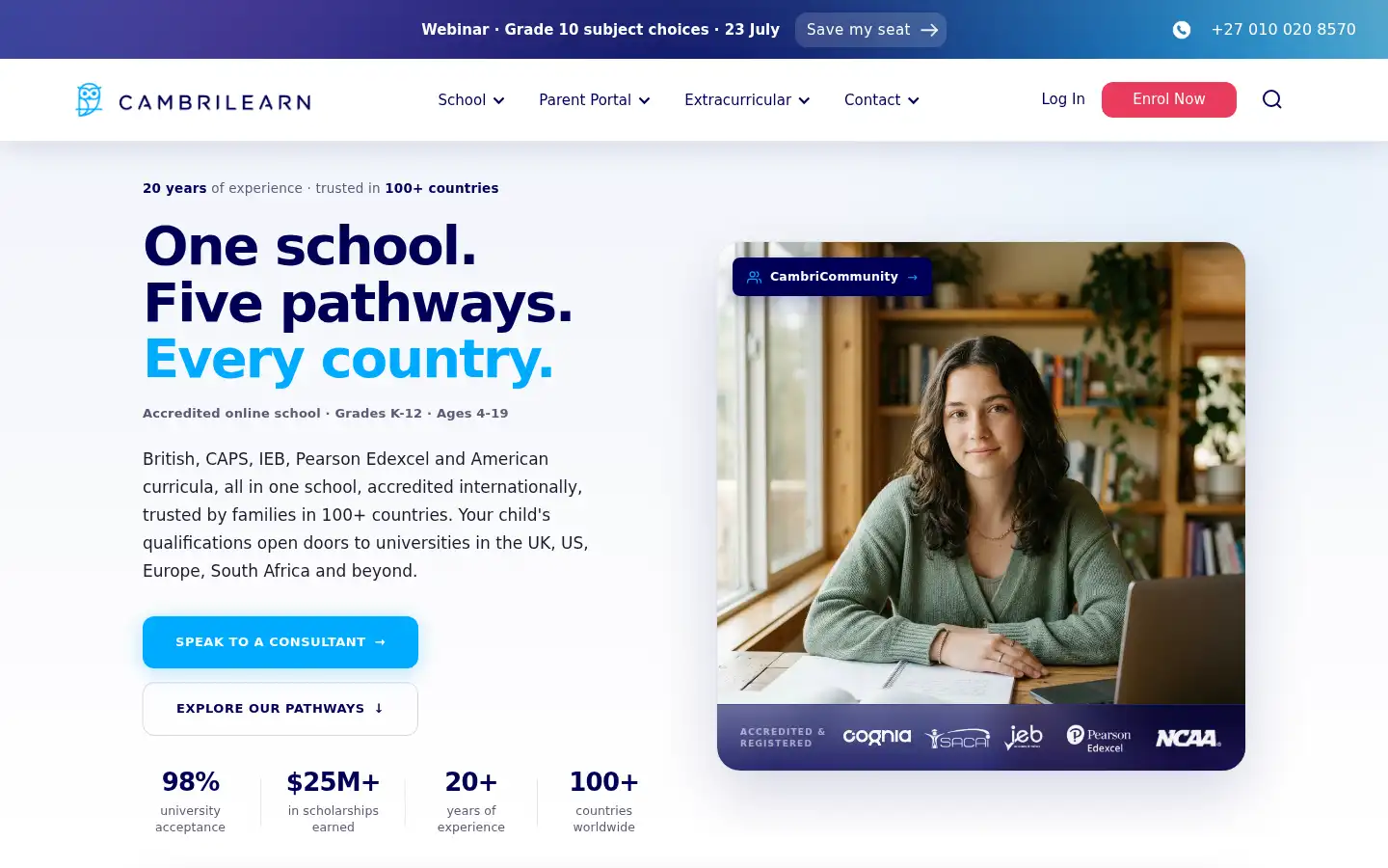 Screenshot of cambrilearn.com