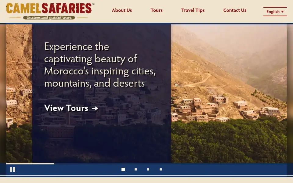 Screenshot of camelsafaries.com
