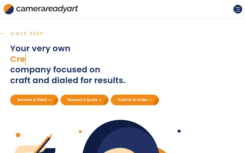 Screenshot of camerareadyart.com