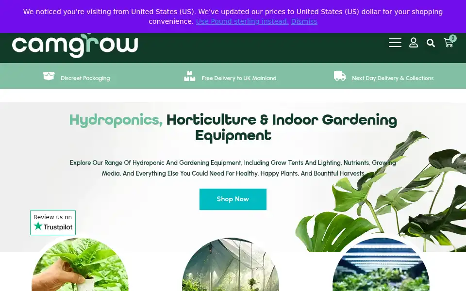 Screenshot of camgrow.com