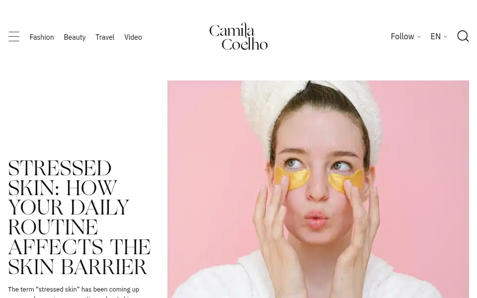 Screenshot of camilacoelho.com