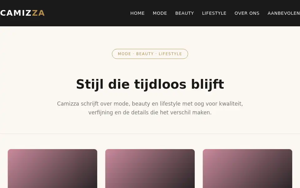 Screenshot of camizza.nl