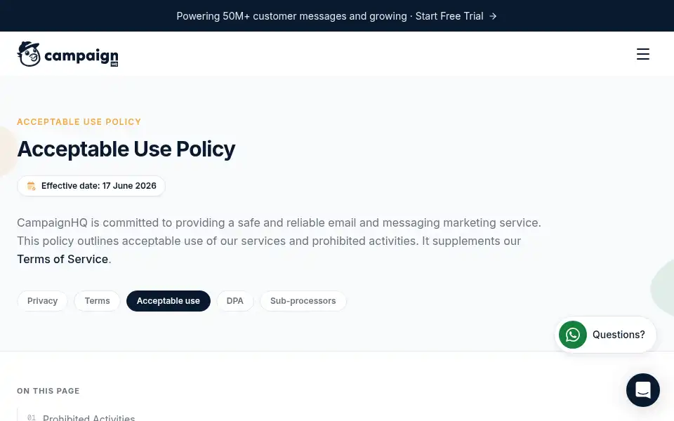 Screenshot of campaignhq.co
