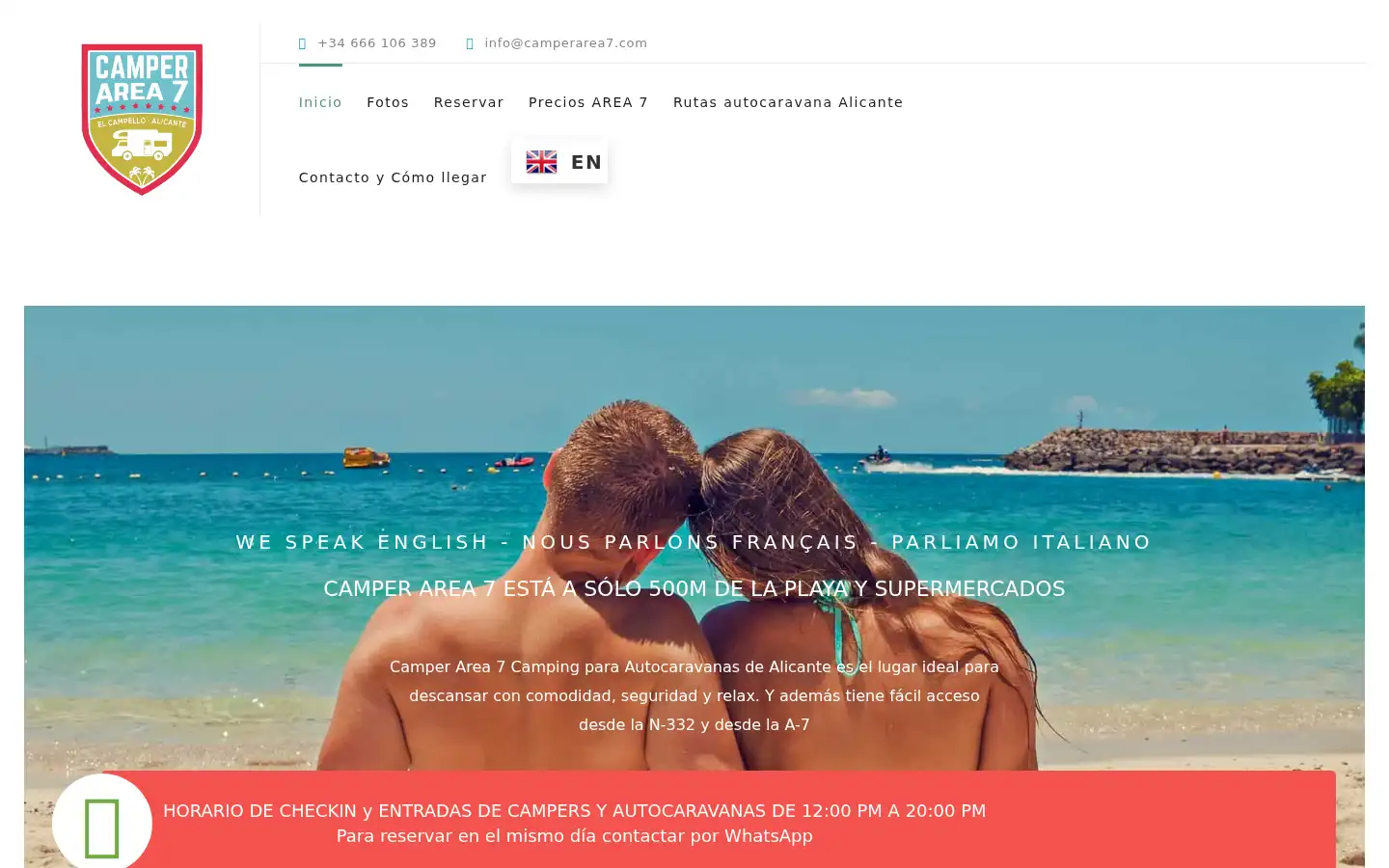 Screenshot of camperarea7.com