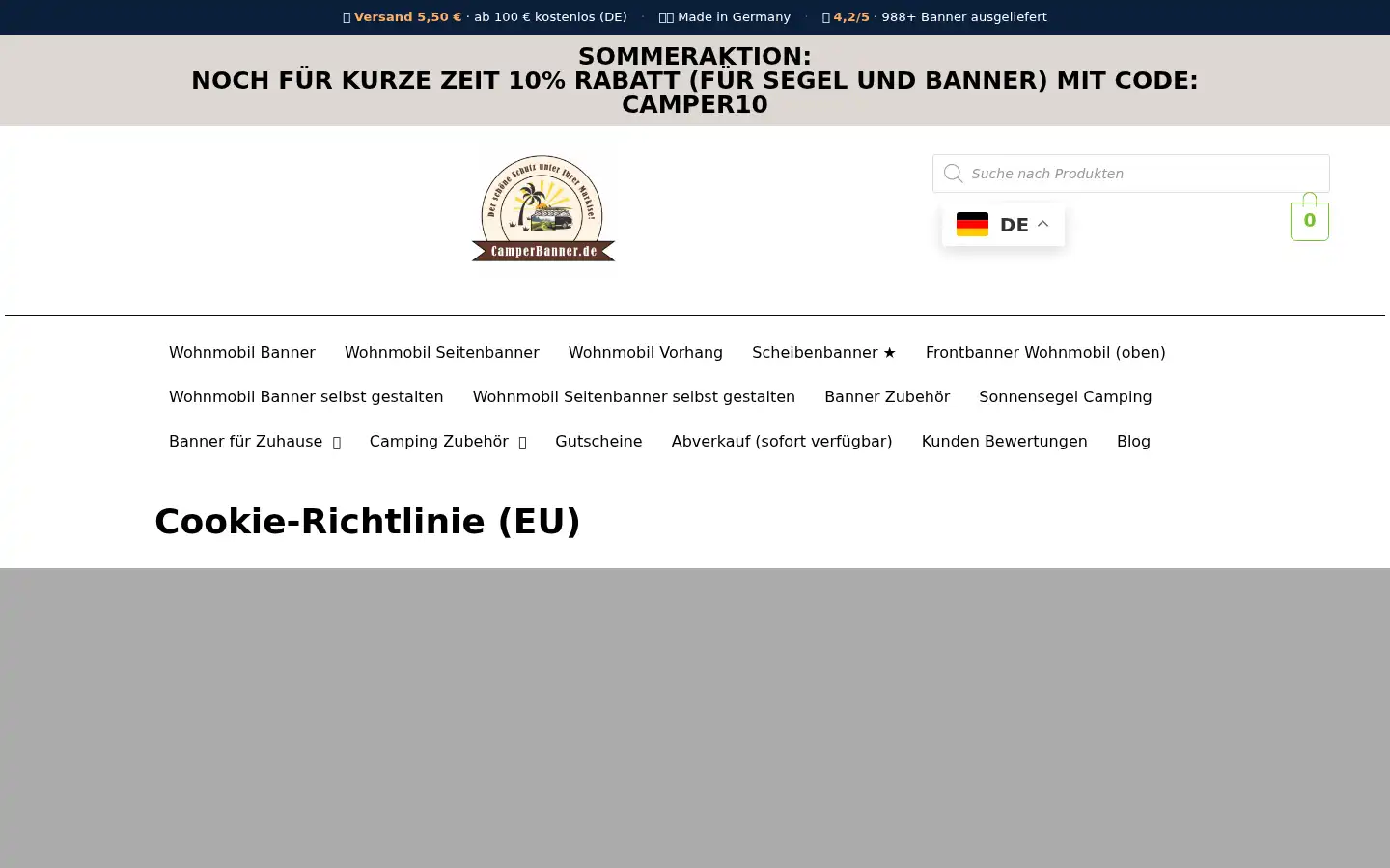 Screenshot of camperbanner.de