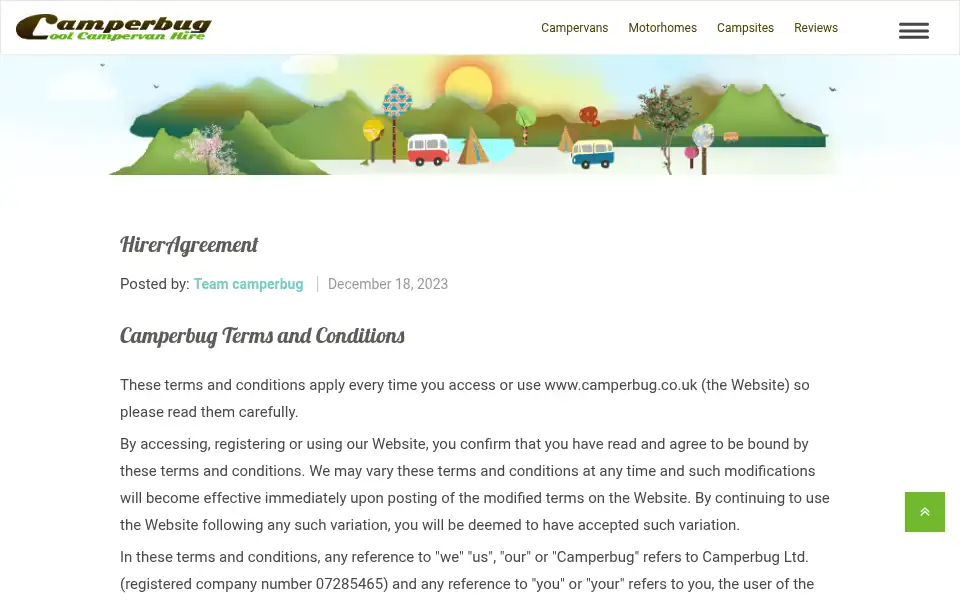 Screenshot of camperbug.co.uk