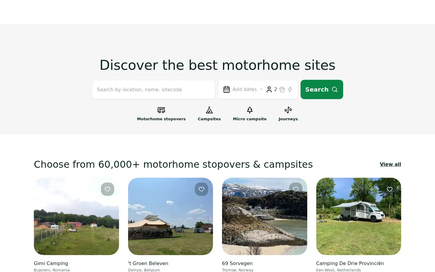 Screenshot of campercontact.com