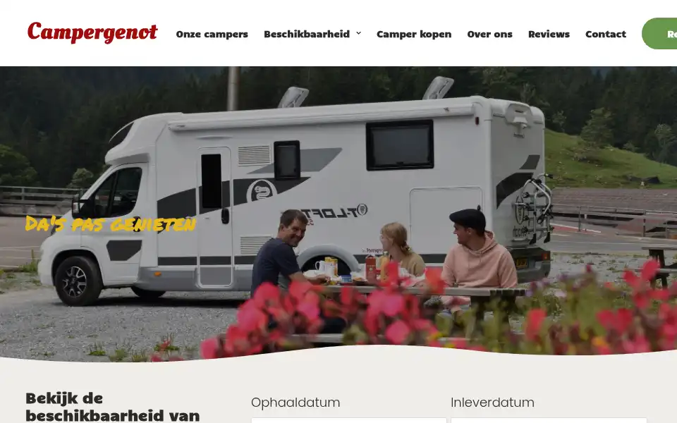 Screenshot of campergenot.nl
