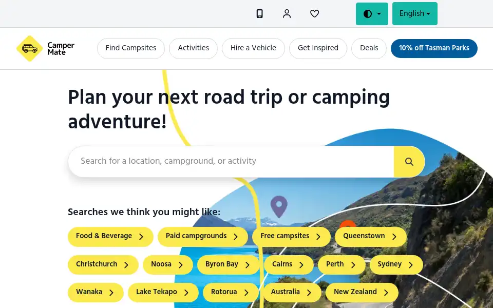 Screenshot of campermate.com