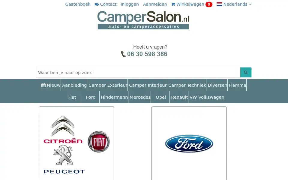 Screenshot of campersalon.nl