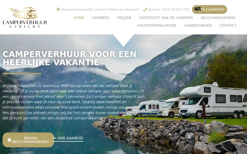 Screenshot of camperverhuur-utrecht.nl