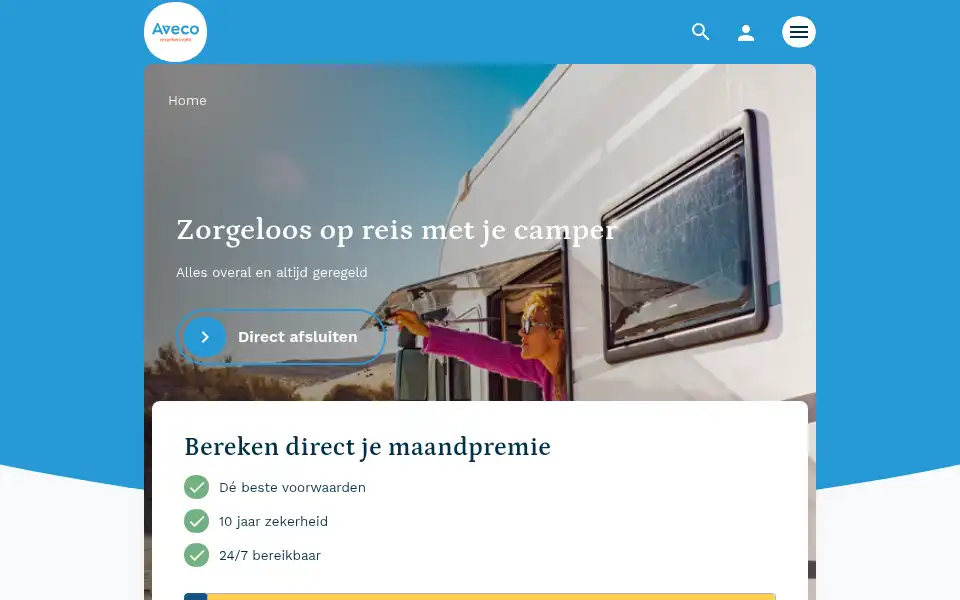 Screenshot of camperverzekering.nl