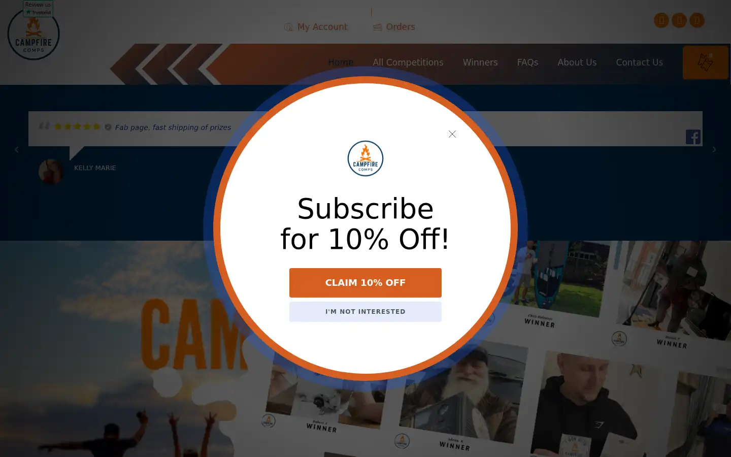 Screenshot of campfirecomps.co.uk