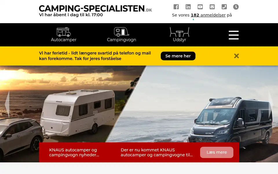 Screenshot of camping-specialisten.dk
