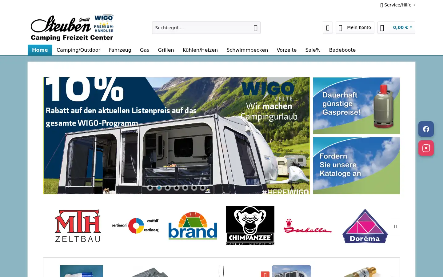 Screenshot of camping-steuben.de