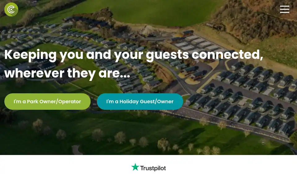 Screenshot of campingconnect.co.uk