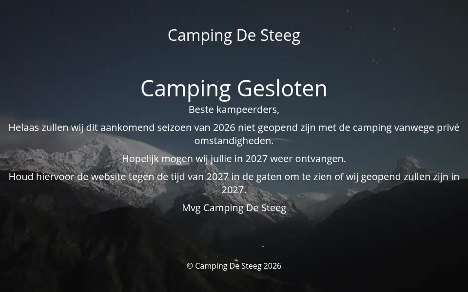 Screenshot of campingdesteeg.nl