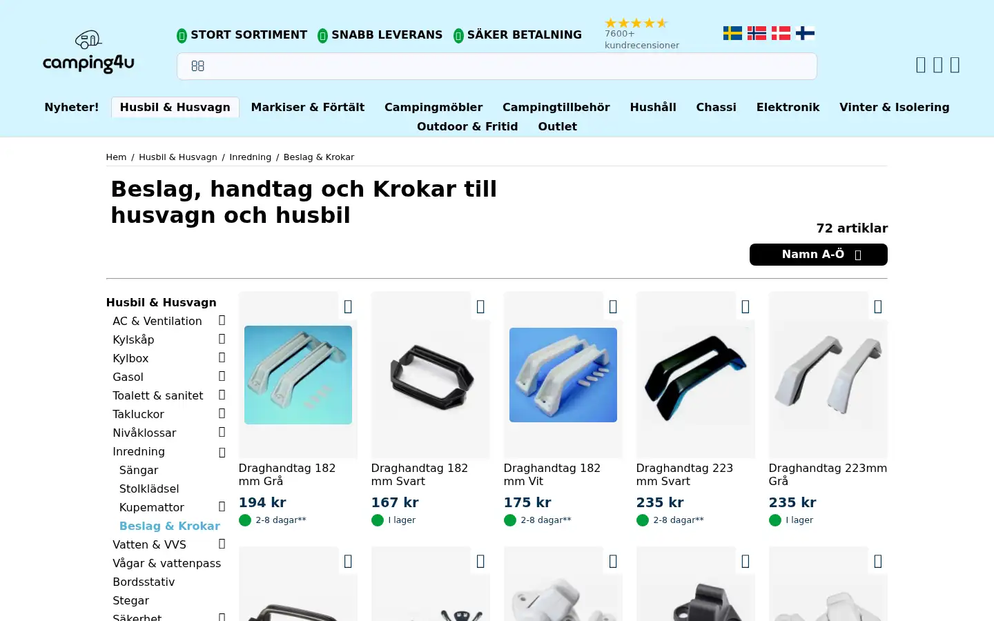 Screenshot of campingtillbehor4u.se