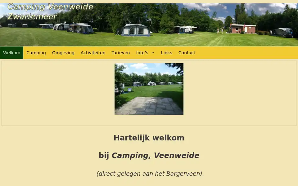Screenshot of campingveenweide.nl