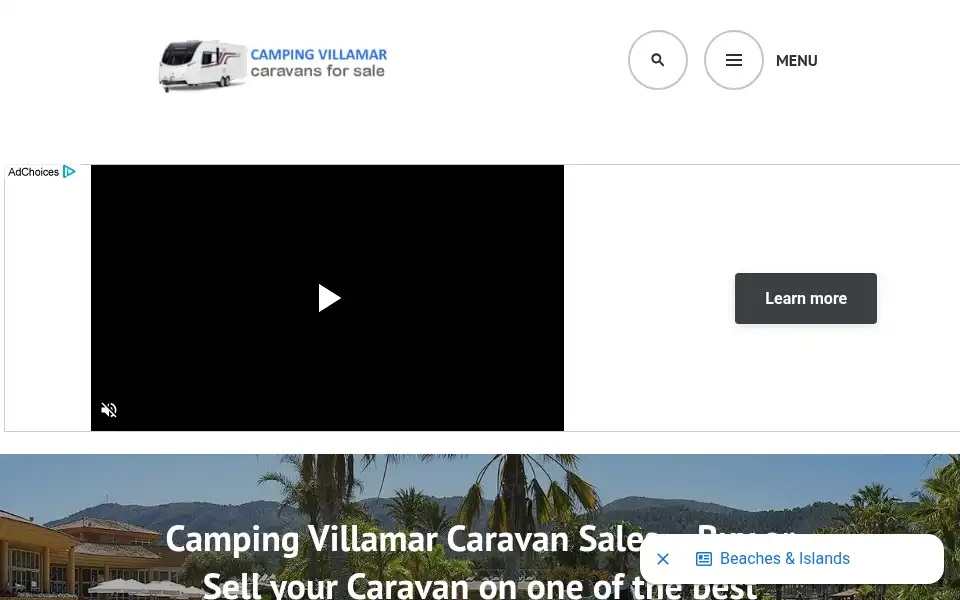 Screenshot of campingvillamarcaravansales.com