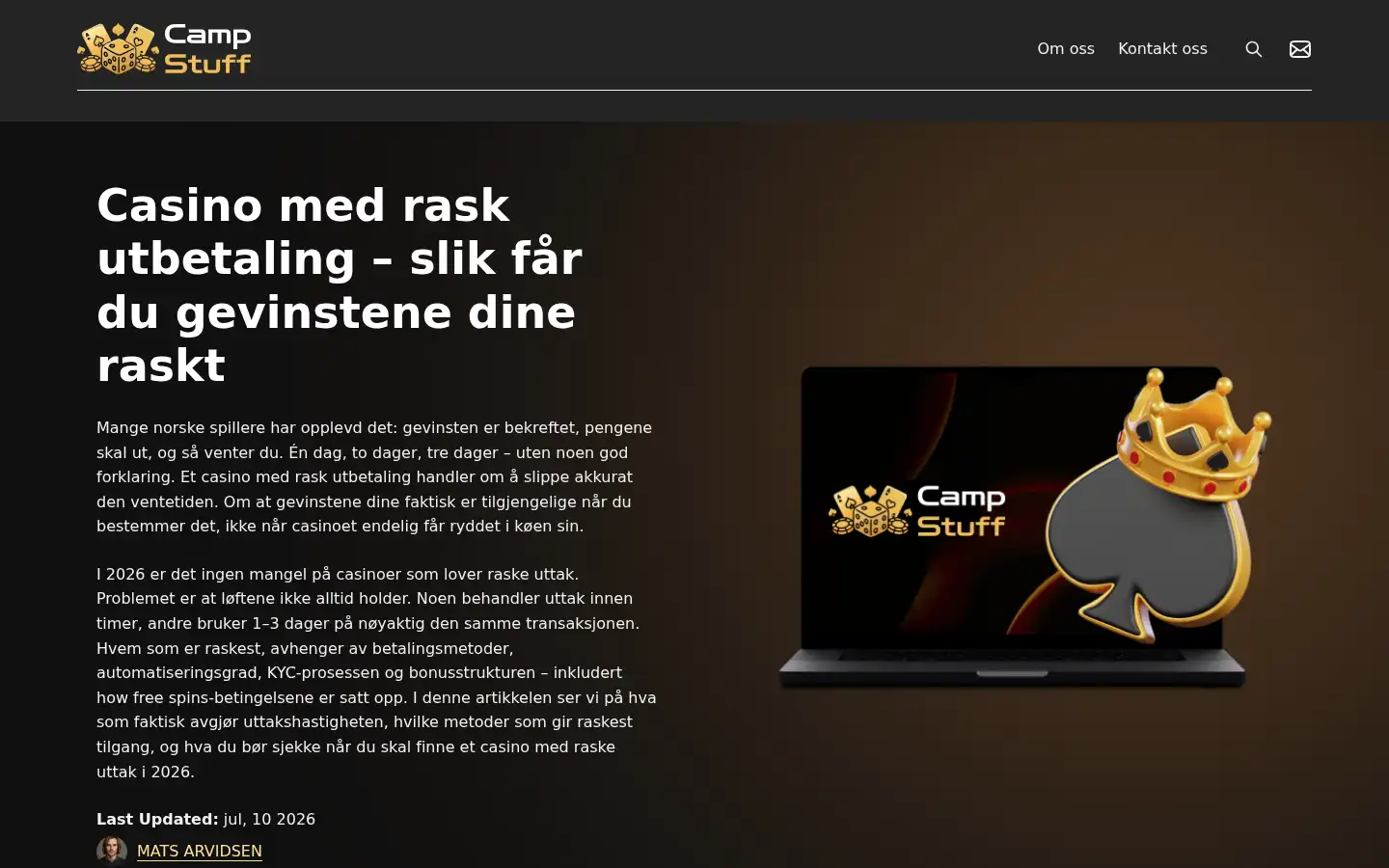 Screenshot of campstuff.no