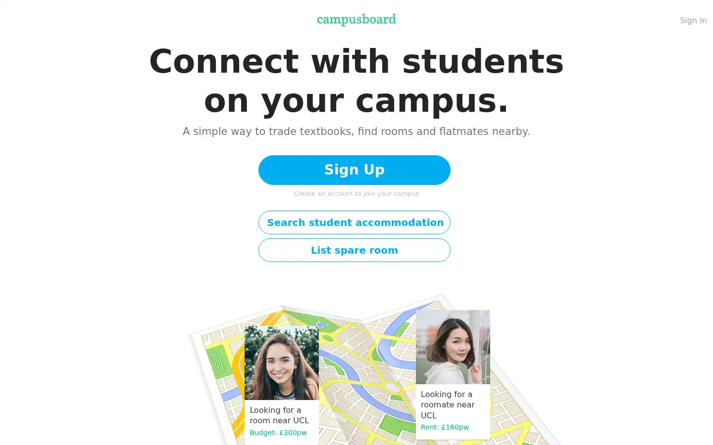 Screenshot of campusboard.co.uk