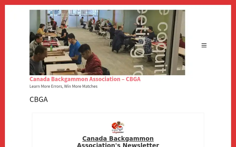 Screenshot of canadabackgammon.ca