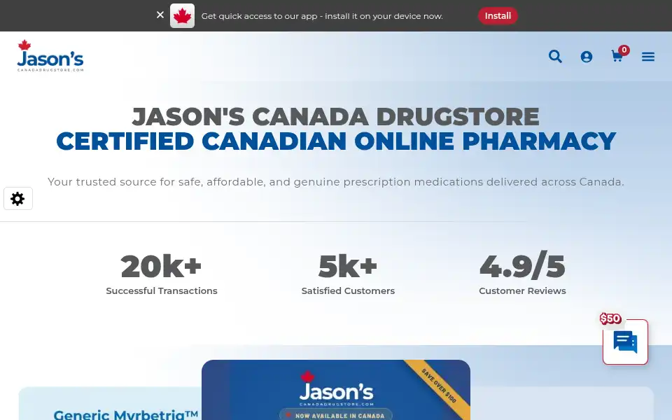 Screenshot of canadadrugstore.com