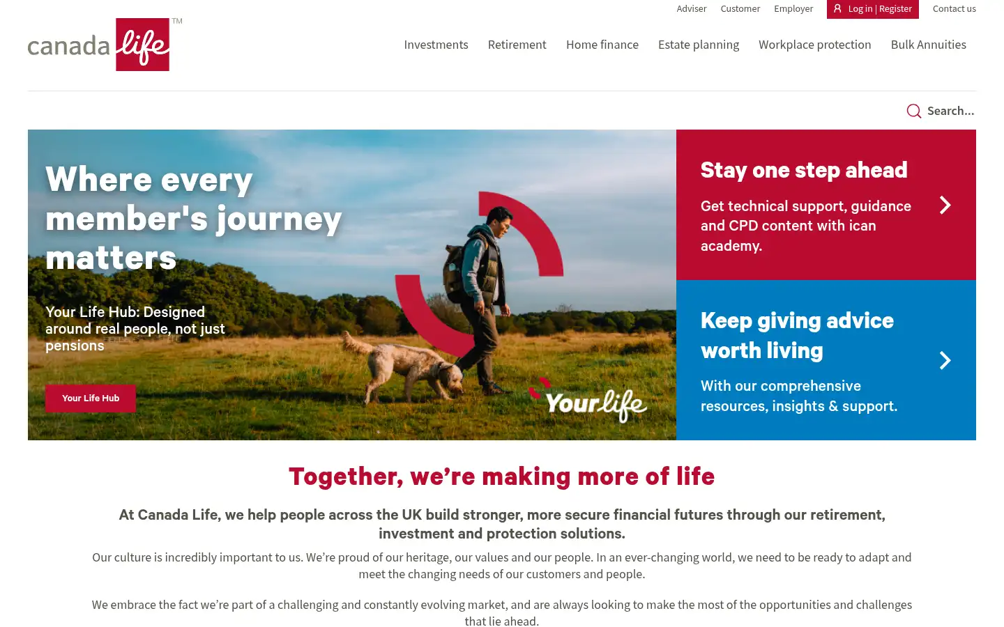 Screenshot of canadalife.co.uk