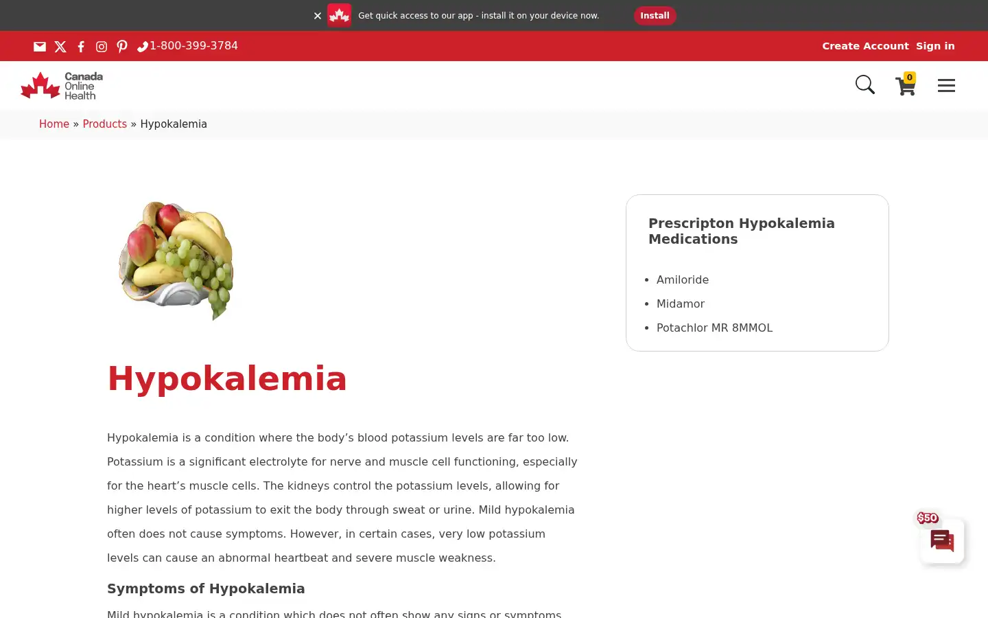 Screenshot of canadaonlinehealth.com