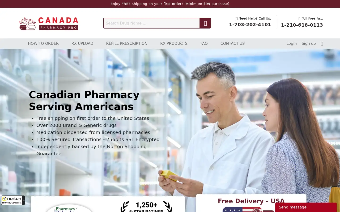 Screenshot of canadapharmacypro.com