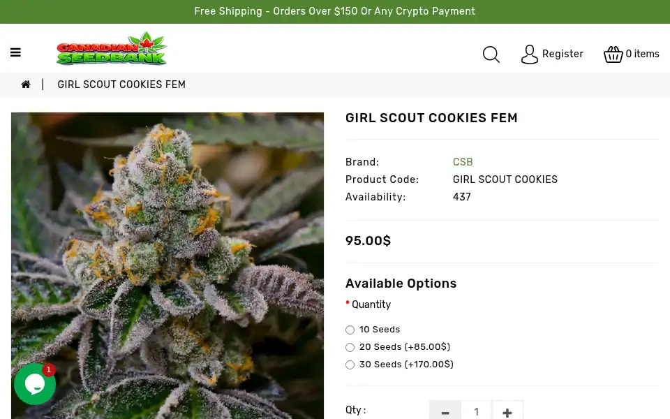 Screenshot of canadianseedbank.ca