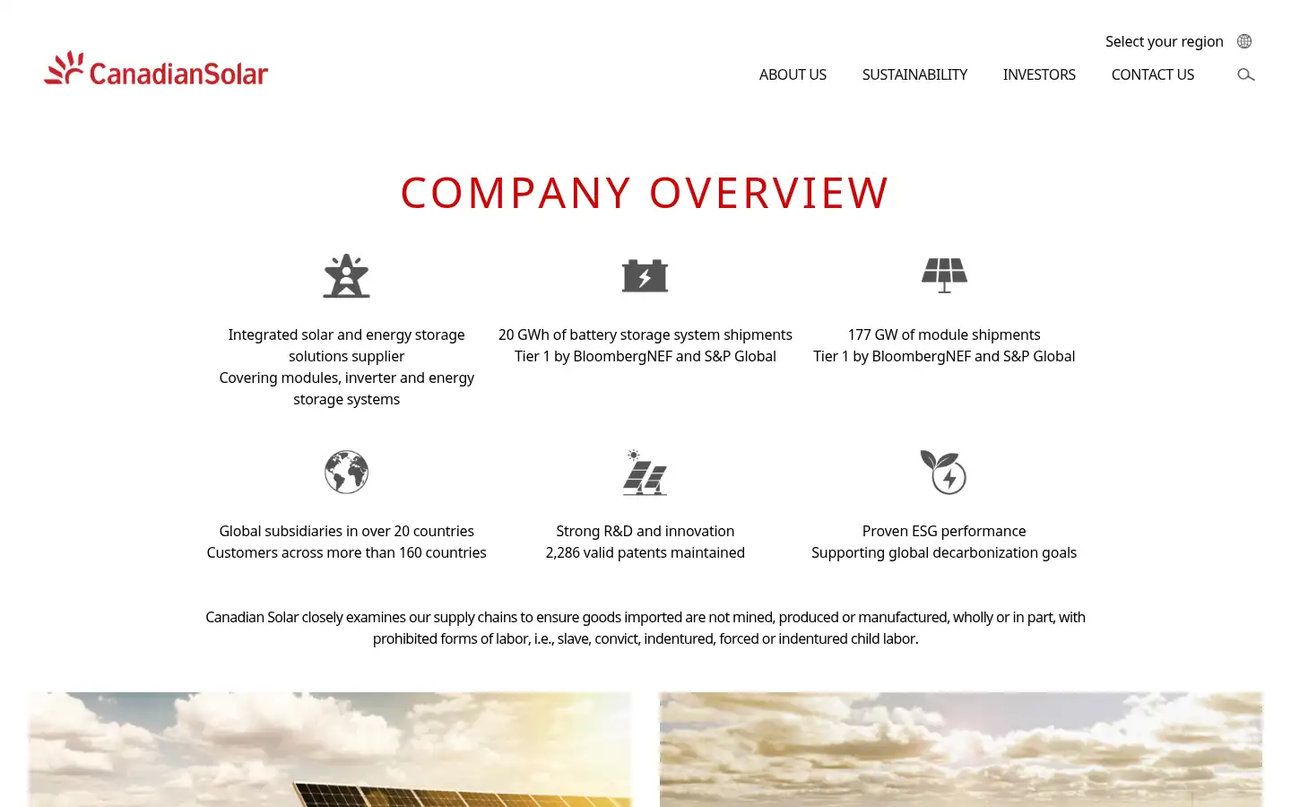 Screenshot of canadiansolar.com