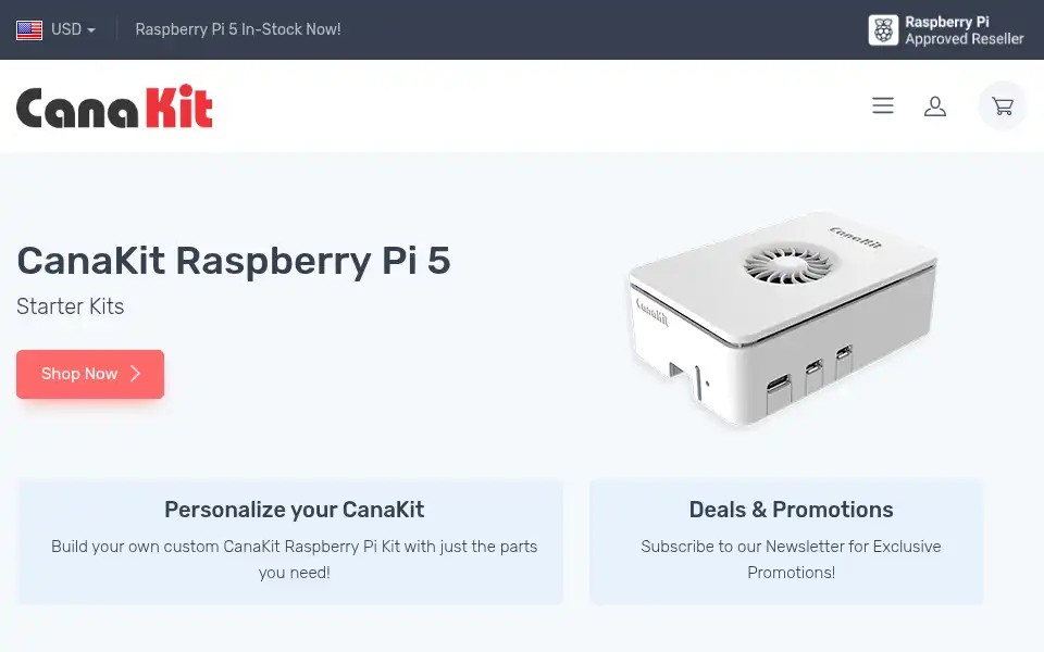 Screenshot of canakit.com